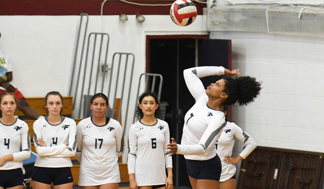 Women's Volleyball: Falcons power past Elms in five sets